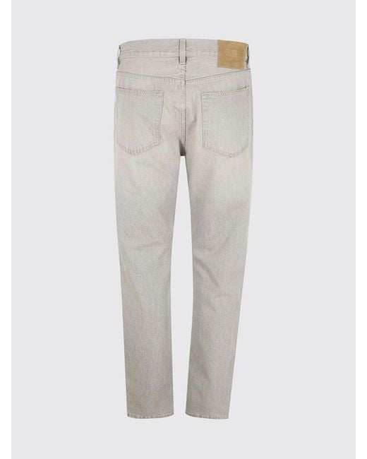 Haikure Gray Cotton Denim Straight Jeans for men