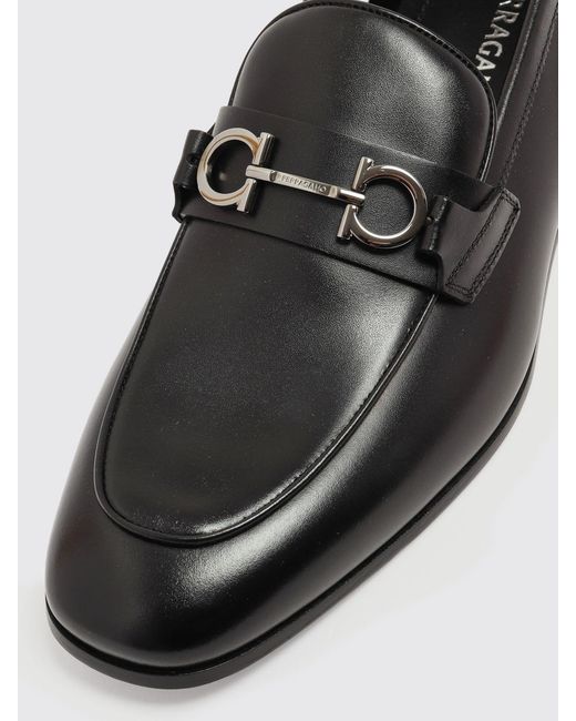 Ferragamo White Gancini Leather Loafers for men