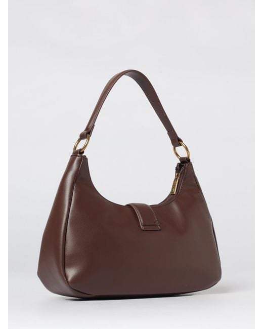 Just Cavalli Brown Woven Faux Leather Hobo Bag