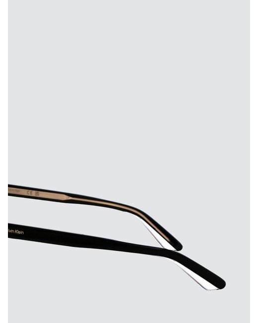 Calvin Klein Gray Acetate Cat-Eye Sunglasses With Lettering Logo