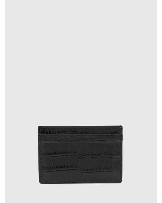 Tom Ford White Crocodile-Print Leather Credit Card Holder for men
