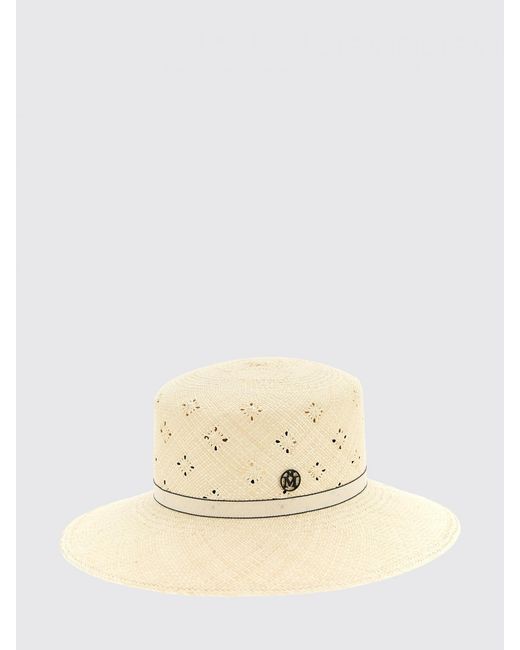 Maison Michel Natural Ludi Perforated Raffia Hat