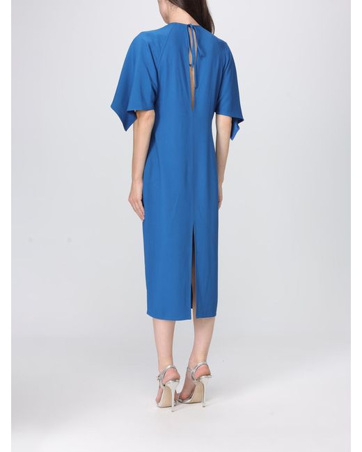 Stella McCartney Blue Crêpe Midi Tunic Dress With Teardrop Back