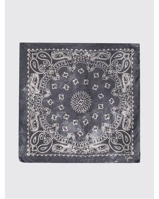 Golden Goose Deluxe Brand Gray Silk Paisley Print Scarf
