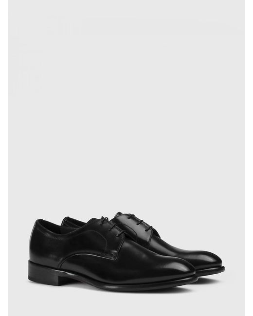 Doucal's White Polished Leather Oxford Shoes for men