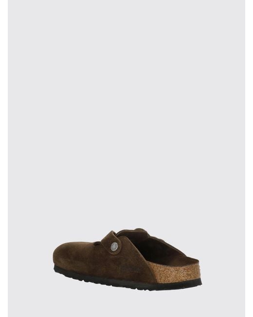 Birkenstock White Boston Suede Mules for men