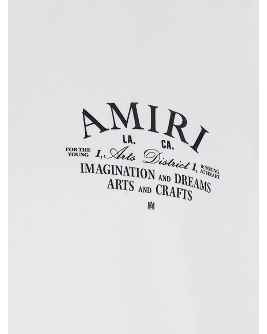 Amiri White Cotton T-Shirt With Logo for men