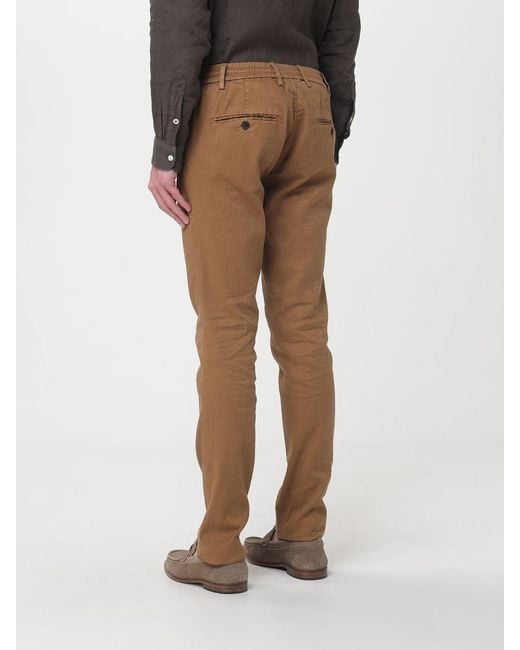 Mason's Natural Linen And Cotton Blend Drawstring Trousers for men