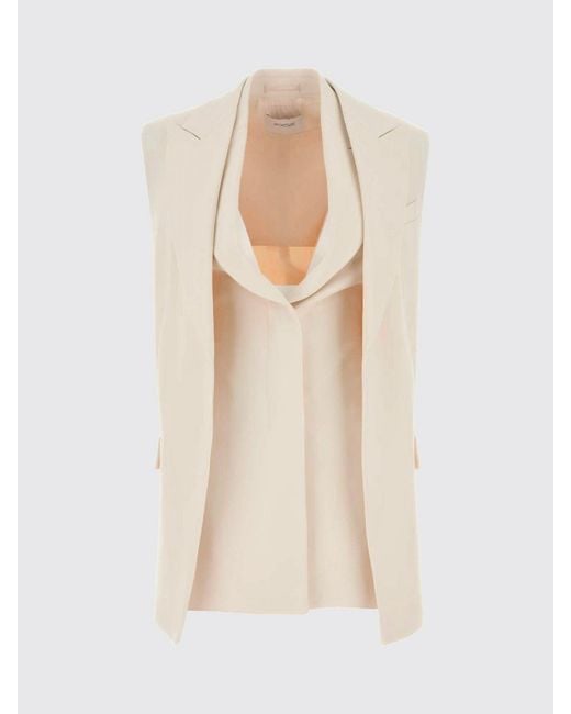 Chaleco Campale De Crepé Elástico Sportmax de color Natural