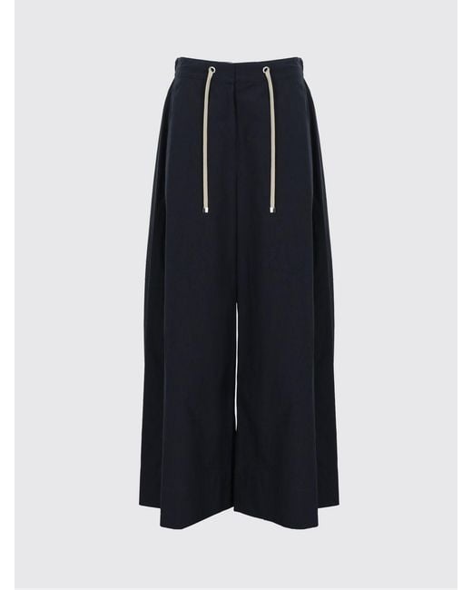 Max Mara Blue Cotton Cropped Trousers
