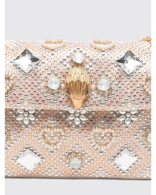 Kurt Geiger Natural Kensington Mini Suede Bag With Rhinestones