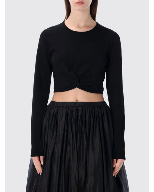 THE GARMENT Black Cropped Stretch Viscose Blend Top