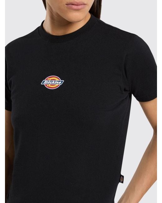 Dickies Black Maple Valley Cropped Cotton T-Shirt With Printed Logo