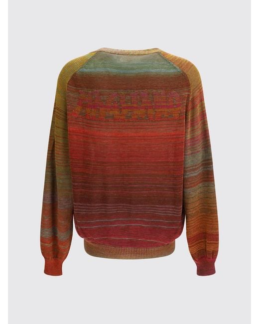 Magliano Red Striped Cotton Cardigan With Logo for men