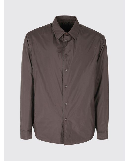 Briglia 1949 Gray Nylon Shirt Jacket With Snap Buttons for men