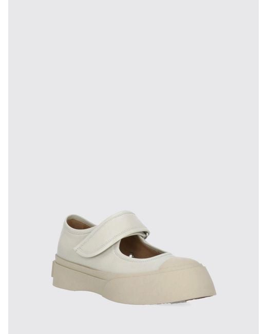 Marni Natural Pablo Leather Mary Jane Sneakers