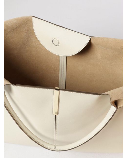 Tod's Natural Medium Leather Shopping Bag