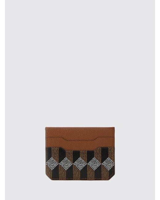 Au depart Paris White Printed Cotton And Leather Credit Card Holder