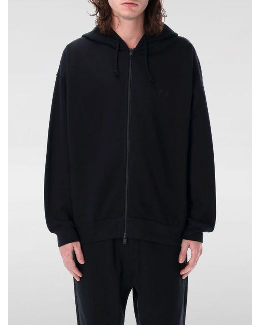 Felpa Con Cappuccio di Y-3 in Black da Uomo