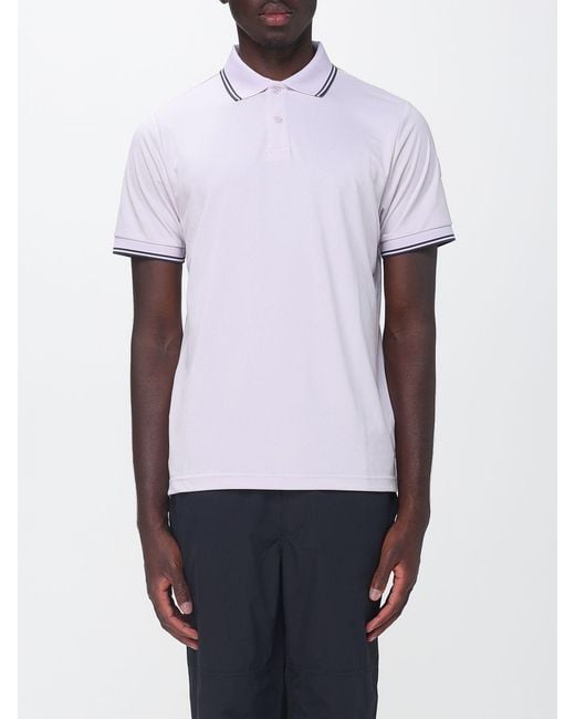 Save The Duck White Short-Sleeved Jersey Polo Shirt With Contrast Logo for men