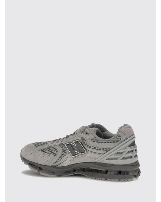 New Balance Gray 1954R Suede And Mesh Low-Top Trainers With Side Logo for men