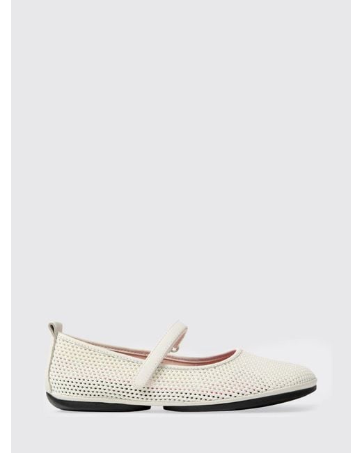 Camper White Right Nina Lyocell Tencel Ballet Flats