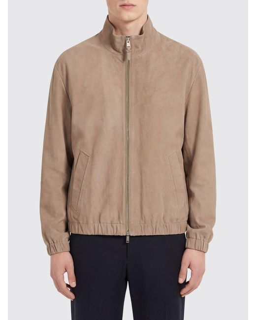 Boss Natural Suede Bomber Jacket for men