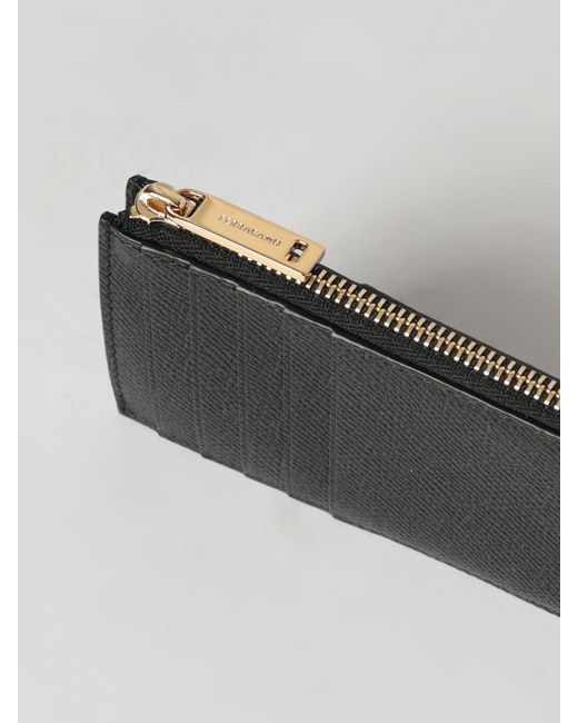 Ferragamo Gray Gancini Embossed Leather Card Holder for men
