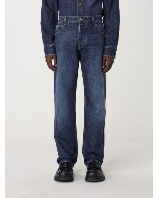 Jeans in denim di cotone di Bottega Veneta in Blue da Uomo