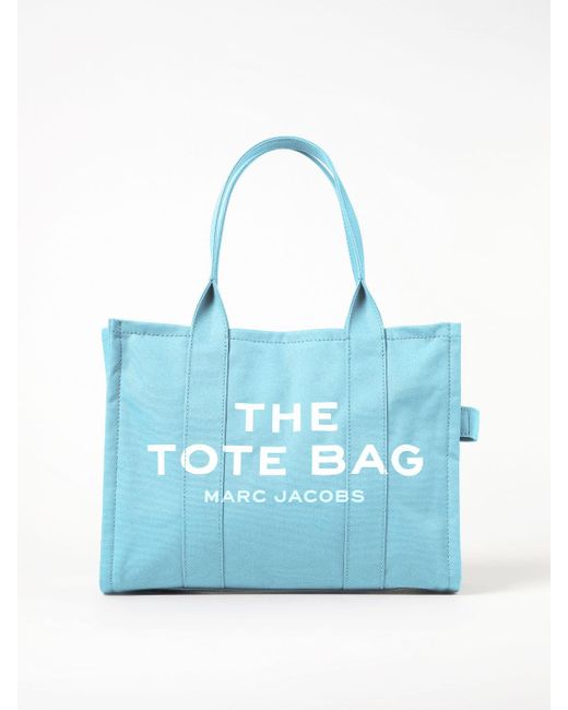 Marc Jacobs Blue The Large Tote Bag In Canvas With Jacquard Logo