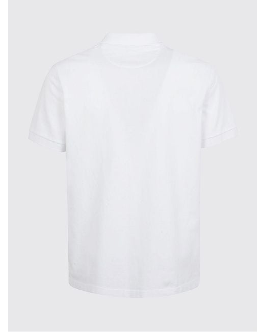 Baracuta White Basic Cotton Polo Shirt for men