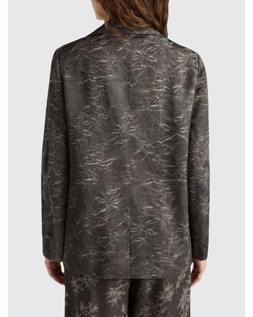 Momoní Gray MomonÌ Double-Breasted Jacquard Viscose Blazer