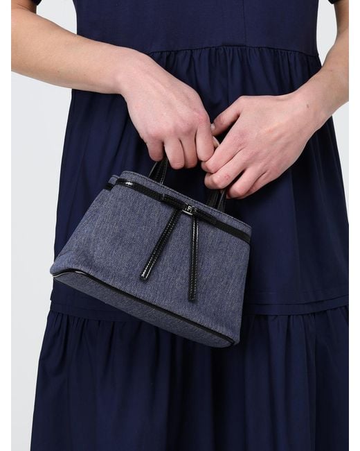 Ferragamo Blue Mini Bow Cotton Bag