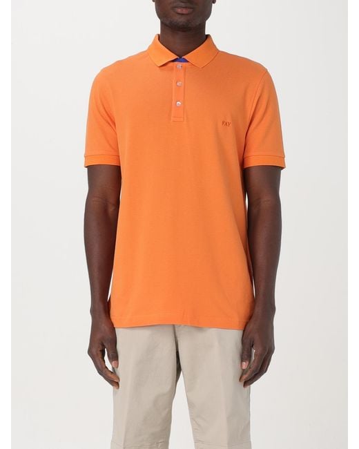Fay Orange Polo Shirts for men