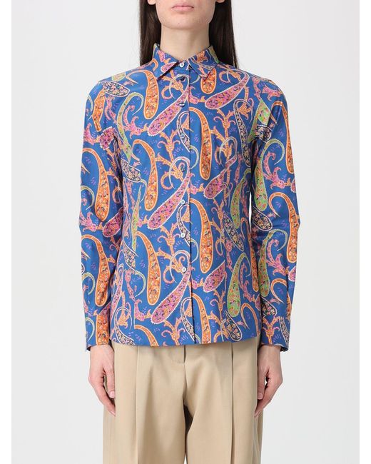 Etro Blue Hemdbluse Damen