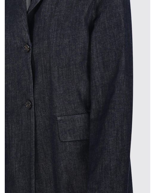 Max Mara Gray Robin Single-Breasted Denim Blazer