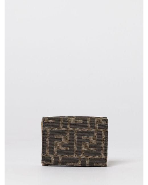 Fendi Gray Micro Trifold Baguette Wallet