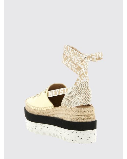 Stella McCartney Natural Gaia Organic Cotton Canvas Wedge Espadrilles