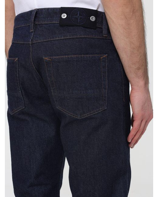 Stone Island Blue Five Pocket Jeans for men