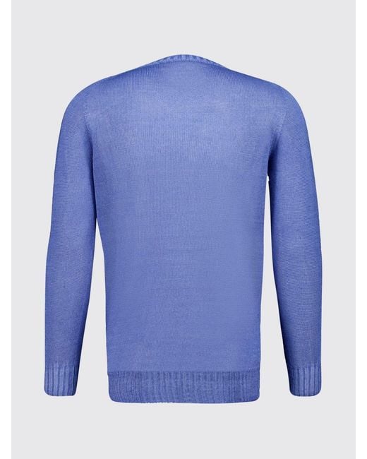 Pullover Girocollo di 120% Lino in Blue da Uomo