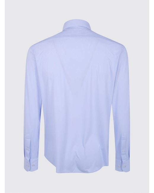 Rrd Blue Long-Sleeved Polyamide Jersey Shirt With French Collar for men