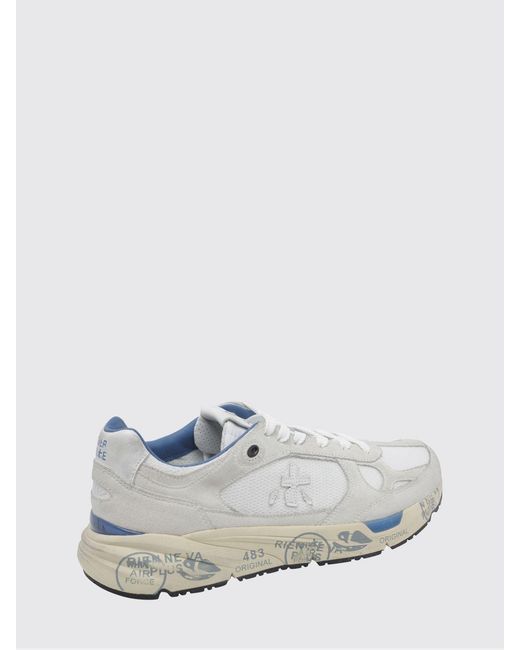 Premiata White Mase Suede And Mesh Sneakers for men