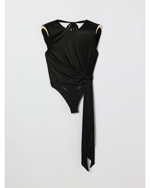 Elisabetta Franchi Black Draped Top