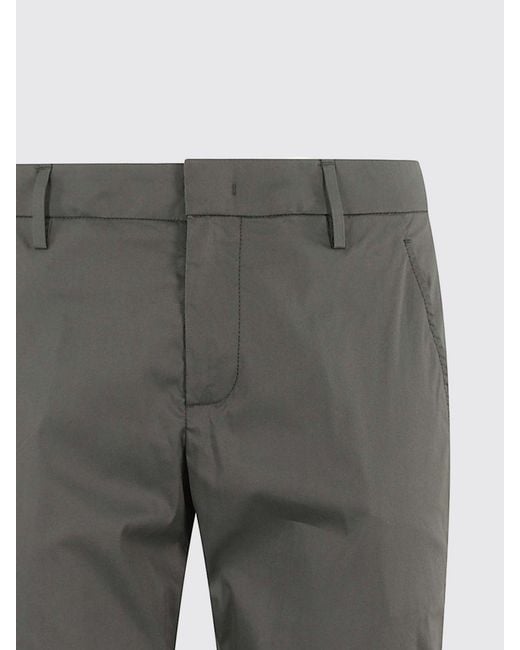 Dondup Gray Stretch Cotton Trousers for men