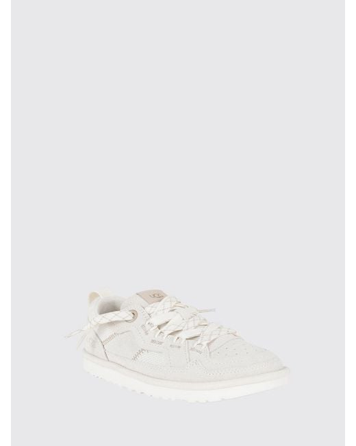 Ugg White Minimel Suede And Mesh Sneakers