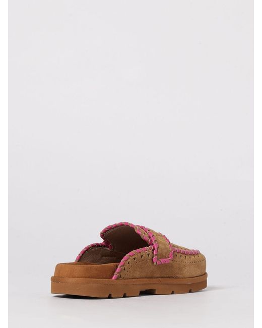 Mou Brown Low Bio Suede Mules