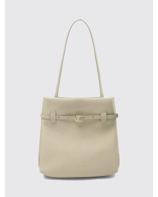 MANU Atelier Natural Du Jour Grained Calfskin Shoulder Bag With Flat Handle