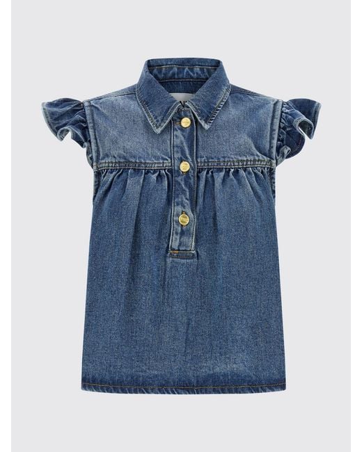 Ganni Blue Denim Top