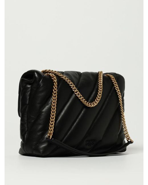 Pinko Black Love Puff Big Quilted Nappa Bag