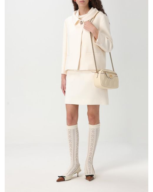Valentino Natural Basic Virgin Wool And Silk Skirt